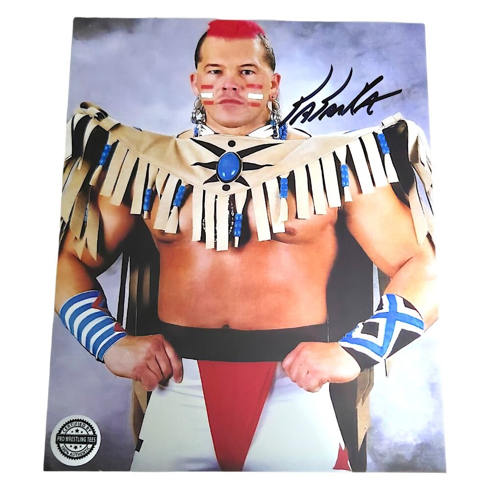 Tatanka Autographed WWF, WWE, WCW, ECW Wrestling 8x10 Photo, 100% Authentic